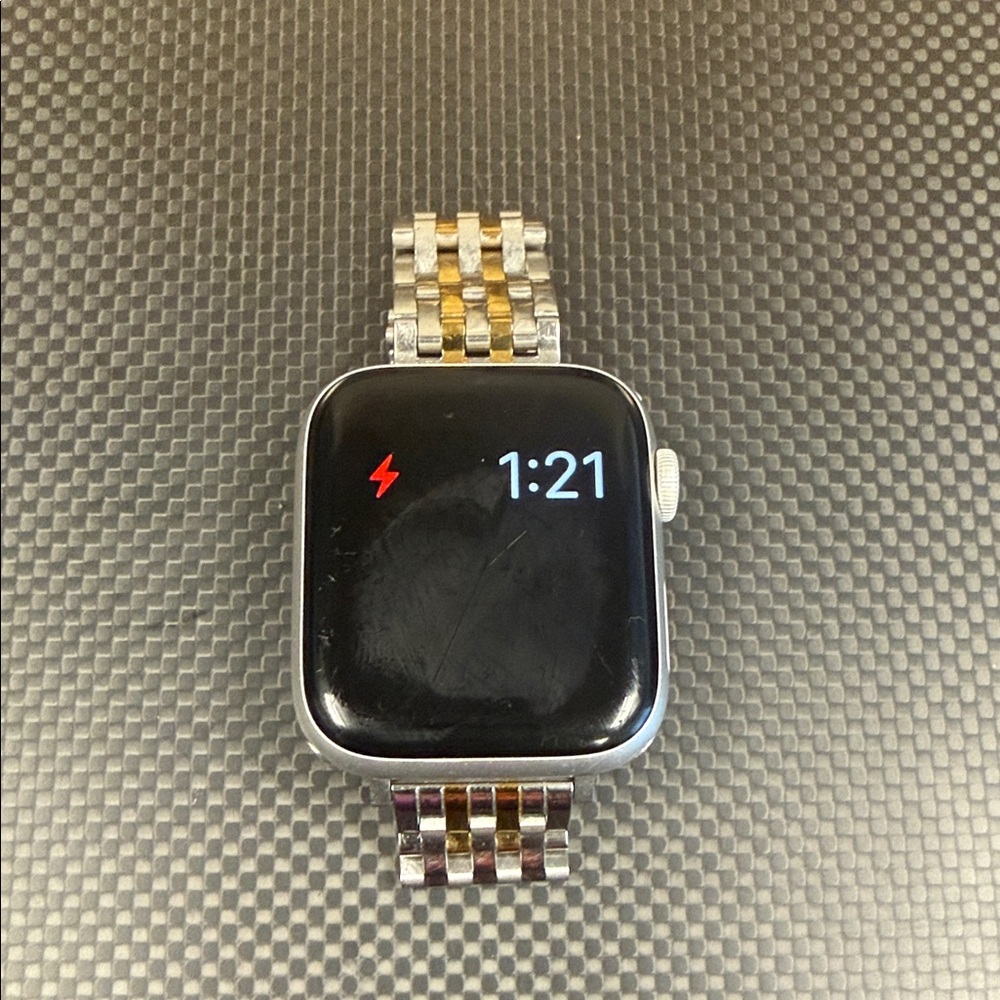 Apple Smartwatch with Silver and Gold Band